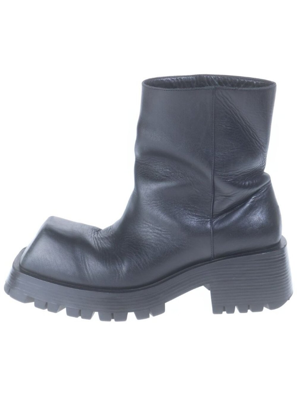 Balenciaga Trooper Leather High Cut Boots Black